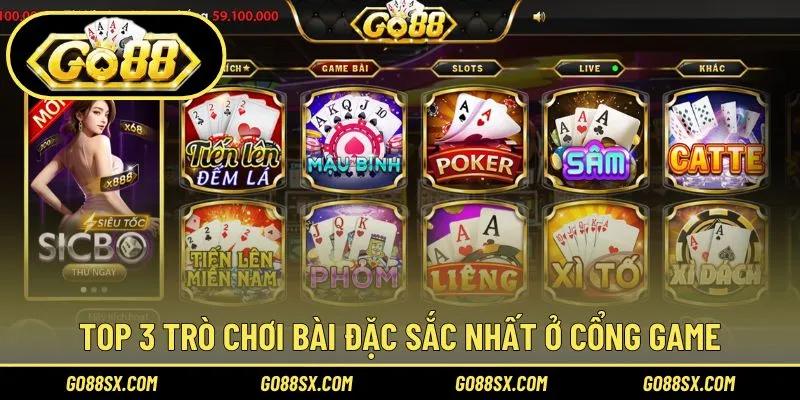 Tổng hợp 3 game bài đang làm mưa làm gió